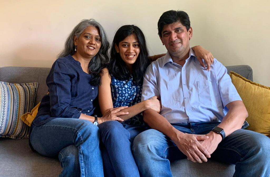 making-your-voice-heard: Sahana Sriram with her Mom and Dad
